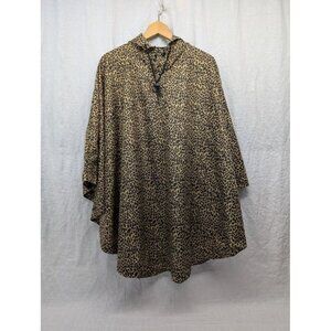 London Fog Cheetah Print Women’s Poncho with hood, one size O9